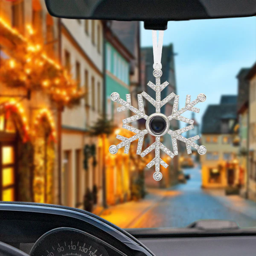 Personlig snøfnugg foto ornament farge