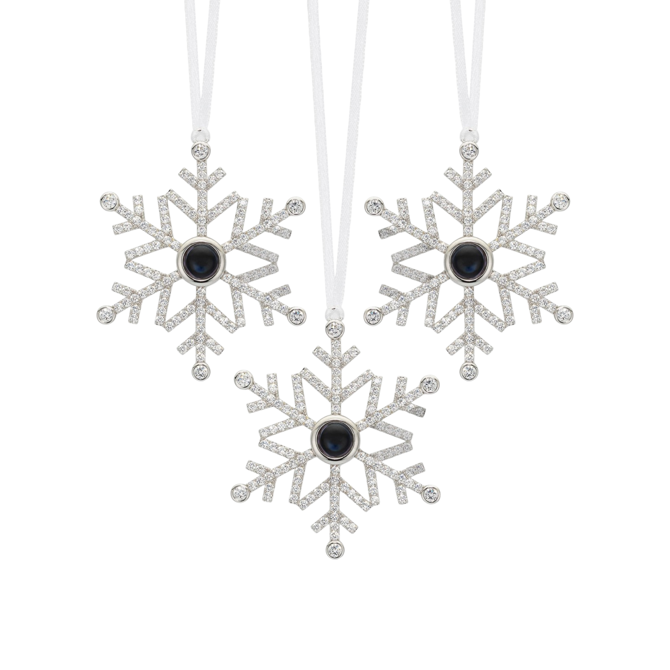 Personlig snøfnugg foto ornament farge