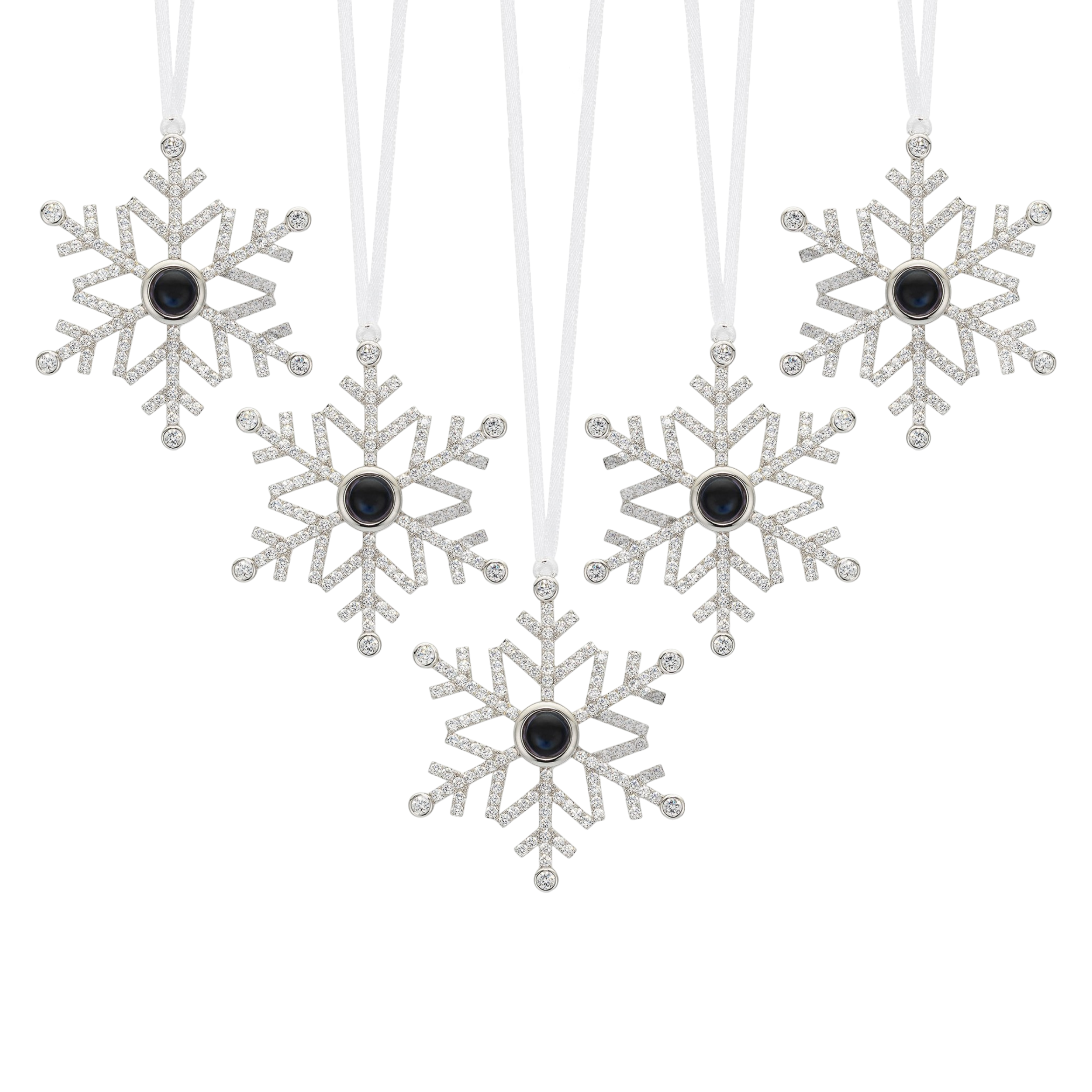 Personlig snøfnugg foto ornament farge